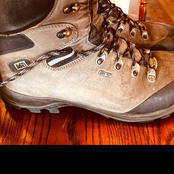 REI Shoes Rei Olive Green Leather Mens Hiking Montanering Boots